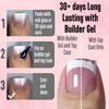 Picture of NOVO OVO Ombre French Tip Press on Toe Nail Tips, Sharp Square Pre-Designed Soft Gel False Toenail Extension, BROWN PINK Pre-applied Tip Primer & Base Coat, Full Cover Acrylic DIY x 15 Sizes 240 pcs