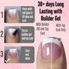 Picture of NOVO OVO Ombre French Tip Press on Toe Nail Tips, Sharp Square Pre-Designed Soft Gel False Toenail Extension, BERRY PINK Pre-applied Tip Primer & Base Coat, Full Cover Acrylic DIY x 15 Sizes 240 pcs