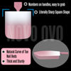 Picture of NOVO OVO Ombre French Tip Press on Toe Nail Tips, Sharp Square Pre-Designed Soft Gel False Toenail Extension, BERRY PINK Pre-applied Tip Primer & Base Coat, Full Cover Acrylic DIY x 15 Sizes 240 pcs