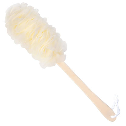 Picture of Arswin Back Scrubber for Shower, Loofah Long Handle Bath Body Brush, Soft Nylon Mesh Sponge On a Stick for Shower Men Women Kids Elderly, Exfoliating Scrub Cleaning Luffa for All Kinds of Skin(White)