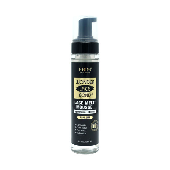 Picture of EBIN NEW YORK Wonder Lace Bond Melt Mousse 8.5oz/250ml- Extreme Firm Hold (Supreme) | Biotin + Castor Oil | No Residue, Long Lasting Formula with Protecting Edges, Gives Undetectable and Natural Look
