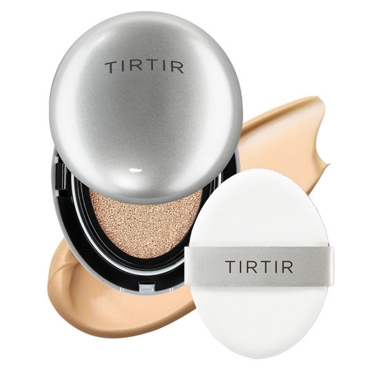 Picture of TIRTIR Mask Fit Aura Silver Cushion Foundation | Semi-glow Finish, Natural Coverage, Moisturizing, Lightweight, Korean cushion foundation (#25N Mocha, Full Size, 0.63 Fl Oz)