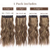 Picture of 4PCS Clip in Hair Extensions Honey Blonde Mixed Light Brown 20 Inch Long Wavy Synthetic Hair Extensions (4pcs, 20Inch, 22H10#)