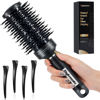 Picture of STYLEMATE Round Brush, Nano Thermal Ceramic & Ionic Tech Round Barrel Hair Brush with Boar Bristles, Roller Brush for Blow Drying, 4 Free Clips (Black, 2.4 Inch, Barrel 1.3 inch, 32mm)