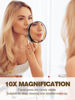 Picture of Macaki 10X&30X Magnifying Mirrors with Suction Cups and 2 Tweezers Set，3.5 inches Magnified Makeup Mirror, Black, 2PCS