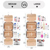 Picture of COOSKY Travel Hanging Toiletry Bag for Women, with Jewelry Organizer Compartment, Medium Waterproof Hanging Makeup Accessories, Cosmetic Essentials, Toiletries Dopp Kit Set with Trolley Belt, Black
