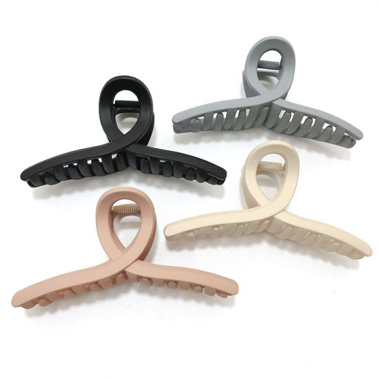 Picture of Nalodu 4.3 Inch Hair Claw Clips Large No Slip Big Matte Jaw Butterfly Clip for Thin Fine Thick Hair Women, 4 Pack