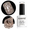 Picture of RARJSM Reflective Glitter Gel Polish,Flash Dimond Nude Brown Nail Polish Winter Colors Sparkly Shiny Nail Art UV LED Curing Need Nail Gel for Manicure DIY and Salon 7.5ML