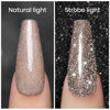 Picture of RARJSM Reflective Glitter Gel Polish,Flash Dimond Nude Brown Nail Polish Winter Colors Sparkly Shiny Nail Art UV LED Curing Need Nail Gel for Manicure DIY and Salon 7.5ML
