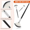 Picture of 9 Pieces Facial Brushes Fan Mask Brushes, Soft Facial Applicator Brushes Tools for Peel Glycolic Mask Makeup for Mud Cream (Black and Silver)