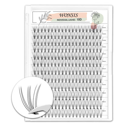 Picture of 10D Lash Clusters, Individual Lashes, 240 Pcs Individual Lash Extensions, Volume Soft Lightweight Reusable DIY Eyelash Extensions, Thickness 0.07mm C Curl False Eyelashes 12/13/14/15/16mm