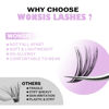 Picture of WONSIS Individual Lashes, Lash Clusters, 280 Pcs 40D Individual Lash Extensions, Natural Soft Lightweight Reusable, Thickness 0.07mm C Curl False Eyelashes 8/9/10/11/12/13/14/15/16mm (40D 8-16mm)