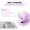 Picture of WONSIS Individual Lashes, Lash Clusters, 280 Pcs 10D/20D Mixed Individual Lash Extensions, Natural Soft Lightweight Reusable DIY Eyelash Extensions, Thickness 0.07mm C Curl False Eyelashes