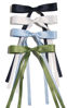 Picture of Hair Clips with Tassel Ribbon Bowknot and Long Tail for Women - Solid Barrettes in Navy, White, Light Blue and Green