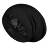 Picture of LULUSILK 100% Mulberry Silk Bonnet for Sleeping Women and Men, No More Frizzy Tangled Hair, Real Silk Sleep Cap for Curly Hair, Black, Pack of 1