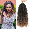 Picture of 8 Packs Goddess Faux Locs Crochet Hair for Black Women, Goddess Locs Crochet Hair, Boho Style Locs, River Locs Crochet Hair with Curly Ends (18Inch, T27#, 8Packs)