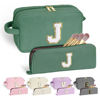 Picture of YOOLIFE Personalized Gifts - Travel Makeup Bag Cute Makeup Bag Make Up Bag Monogram Makeup Bag Travel Toiletry Bag Best Friend Birthday Gifts Bridesmaid Wedding Gifts for Women Her Girls Letter J