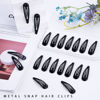 Picture of Cptots 20 PCS Metal Snap Hair Clips Water Drop No Slip Hair Barrettes for Women Small Hair Clips For Thick And Thin Fine Hair,Black,1.97 x 0.5 In.