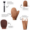 Picture of Self Tanning Mitt Applicator Kit - Sanfery 5 Pack Tanning Mitts Self Tanner Mitt Applicator Kit Self Tan Mitt Kit with Tanning Glove, Back Applicator, Mini Tan Mit, Exfoliating Mitt, Brush