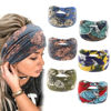 Picture of Yeshan Boho Bandeau headbands for Women Wide Bandana Knot Hair Scarf Floral Printed African Hair Bands Elastic Turban Thick Head Wraps Stretch Cotton Head Bands,Pack of 6