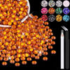Picture of 2500PCS 5mm Resin Rhinestones in Bulk (Orange), Bedazzling Flatback Crystals for Crafts DIY Nail Decoration, Gems Charms for Tumbler Shoes Clothing Fabric with Pickup Pen and Tweezers