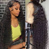 Picture of WPPIKK 13x4 Lace Front Wigs Human Hair Pre Plucked Brazilian Water Wave Human Hair Wigs for Black Women Glueless 180% Density Curly Lace Frontal Wigs Human Hair (36 Inch)