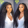 Picture of WPPIKK 13x4 Lace Front Wigs Human Hair Pre Plucked Brazilian Water Wave Human Hair Wigs for Black Women Glueless 180% Density Curly Lace Frontal Wigs Human Hair (36 Inch)