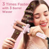 Picture of 5 in 1 Wand Curling Iron-Curling Wand Set with Hair Straightener, 3 Barrels Hair Crimper Iron, 3 Ceramic Curling Irons (0.35 "-1.25"), 2 Temps Fast Heat Hair Curler Waver with Glove & Clip-Light Pink