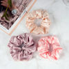 Picture of OLESILK 100% Mulberry Silk-Scrunchies for Hair Sleep, Women Grils Silk Hair Ties for Frizz & Breakage Curly Hair, No Damage, Elastics Ponytail Holder, 3 Pack