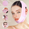 Picture of Beiskll Reusable V Line Lifting Mask with Chin Strap, V Shaped Face Mask for Sagging, Jaw Exerciser (Pink)