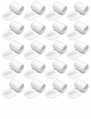 Picture of EUICAE Spa Headband Hair Towel Wrap - Non-Slip Stretchable Washable Makeup Facial Treatment and Sport Headband for Face Wash, Fits All (White 50pcs)