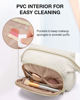 Picture of BAGSMART Travel Makeup Bag, Cosmetic Bag Small Make Up Organizer Case,Wide-open Pouch for Women Purse for Toiletries Accessories Brushes,Large Beige