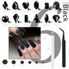 Picture of 2052Pcs Black Nail Art Rhinestones Kit 72 Multi Shapes Crystal Flatback Rhinestones Gems +1980 Jet Black Round Beads Glass Stones Diamonds Jewels w Tweezer & Wax Pen for Nail Faces Eyes Makeup Crafts