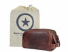 Picture of 10" Premium Leather Toiletry Travel Pouch With Waterproof Lining | King-Size Handcrafted Vintage Dopp - Kit By Aaron Leather Goods (Dark Brown)