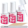 Picture of Teenitor Nail Glue for Press Ons, 3 Pack Best Nail Glue for Gel Tips with Nail Files, Super Strong Nail Glue for Broken Nail Brush on Nail Glue for Press on Nails