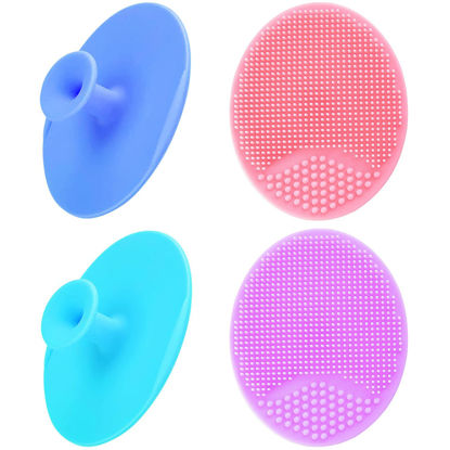 Picture of Face Scrubber, Facial Exfoliator, Face Scrub Brush, Soft Face Brush, Silicone Facial Cleansing Brush, Face Exfoliator Blackhead Acne Pore Cradle Cap Face Wash Brush for Deep Cleaning Skin Care