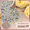 Picture of 4000PCS 4mm Resin Rhinestones in Bulk (AB), Bedazzling Flatback Crystals for Crafts DIY Nail Decoration, Gems Charms for Tumbler Shoes Clothing Fabric with Pickup Pen and Tweezers