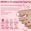 Picture of NOVO OVO French Tip Ombre Toe Nail Tips Press on, Soft Gel Fake Toenail Extension, BERRY OMBRE Square Round Pre-applied Tip Primer & Base Coat, Full Cover Matte False Nails for DIY x 15 Sizes 360 Pc