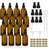 Picture of GIVAMEIHF Amber Spray Bottles about 4oz Empty Small Glass Spray Bottle Fine Mist Spray Refillable Containers, Set of 16, Included 24 nozzles, 2 Funnels, 2 Droppers, 24 Labels