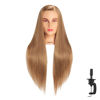 Picture of Hairingrid 26"-28" Mannequin Head Hair Styling Training Head Manikin Cosmetology Doll Head Synthetic Fiber Hair and Free Clamp Holder (Golden Brown)