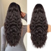 Picture of Drawstring Ponytail for Women, 26 inch Long Ponytail Extension, Soft Synthetic Pony Tails Hair Extensions, Clip in Ponytail Hair Extension for Daily Use (Dark Brown With a Slight Auburn Luster)
