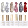 Picture of GAOY Glitter Ruby Nail Polish Set, 6 Colors Including Sparkly Shiny Red Black Pink Gel Polish Kit UV LED Soak Off Home DIY Manicure Nail Salon Varnish
