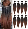 Picture of Braiding Hair Pre Stretched 24 Inch 8 Packs Ombre Braiding Hair Professional Soft Braiding Hair Yaki Texture, No Itch, Hot Water Setting Hair Extensions for Braids (24in,1B/30)