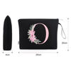 Picture of Vavabox A-Z Personalized Makeup Bag,Birthday Gifts for Women Mom,Gifts for Best Friend,Bride Bridesmaid Cosmetic bag (O, Black)