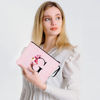 Picture of Vavabox A-Z Personalized Makeup Bag,Birthday Gifts for Women Mom,Gifts for Best Friend,Bride Bridesmaid Cosmetic bag (G, Pink)