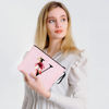 Picture of Vavabox A-Z Personalized Makeup Bag,Birthday Gifts for Women Mom,Gifts for Best Friend,Bride Bridesmaid Cosmetic bag (V, Pink)