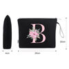 Picture of Vavabox A-Z Personalized Makeup Bag,Birthday Gifts for Women Mom,Gifts for Best Friend,Bride Bridesmaid Cosmetic bag (B, Black)