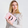 Picture of Vavabox A-Z Personalized Makeup Bag,Birthday Gifts for Women Mom,Gifts for Best Friend,Bride Bridesmaid Cosmetic bag (D, Pink)
