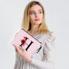 Picture of Vavabox A-Z Personalized Makeup Bag,Birthday Gifts for Women Mom,Gifts for Best Friend,Bride Bridesmaid Cosmetic bag (H, Pink)
