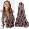 Picture of French Curly Braiding Hair,#BT01 Spanish Curly Braiding Hair for Box Braids 8 Packs Bouncy French Curl Braiding Hair 24 inch Pre Stretched Synthetic Hair Extensions(Pack of 8,#BT01)